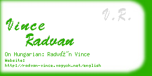 vince radvan business card